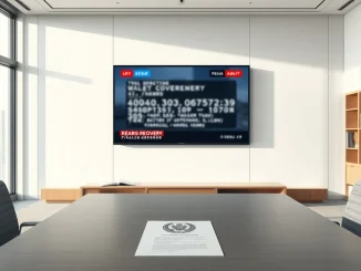 South Korean tax office television broadcast leaking a crypto wallet phrase during a news segment.