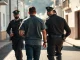 Spanish Civil Guard officers escorting an arrested suspect in the 2025 kidnapping of Ledger co-founder David Balland.