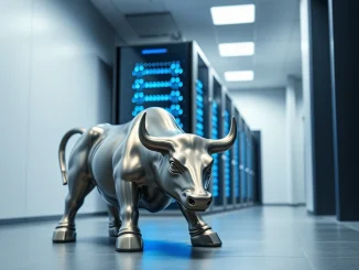 Sui Bank strategy merging blockchain infrastructure with traditional Wall Street finance symbols.