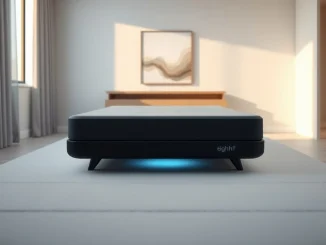 Tether invests in Eight Sleep AI health technology, featuring the Eight Sleep Pod mattress with integrated biometric sensors.