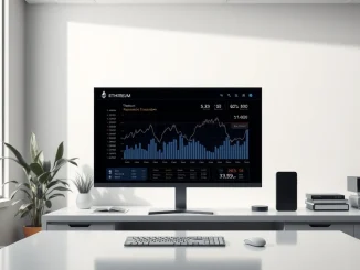Financial data visualization showing Ethereum blockchain analytics and institutional investment patterns in March 2026