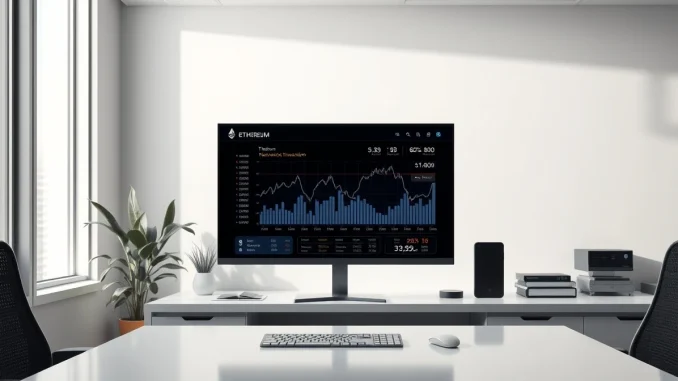 Financial data visualization showing Ethereum blockchain analytics and institutional investment patterns in March 2026