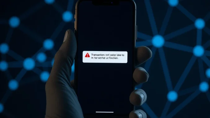 Address poisoning scam on TON blockchain showing transaction error on digital wallet interface
