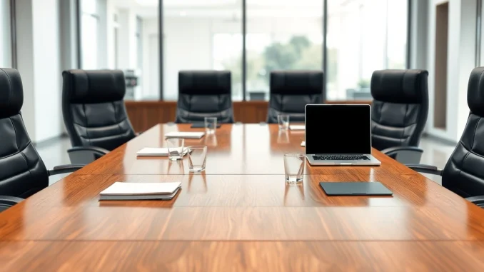 Conference room setting for the Trump administration's science and technology advisory council meeting.