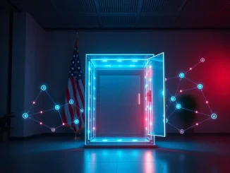 Trump National Cyber Strategy cryptocurrency blockchain security shield emblem representing policy protection