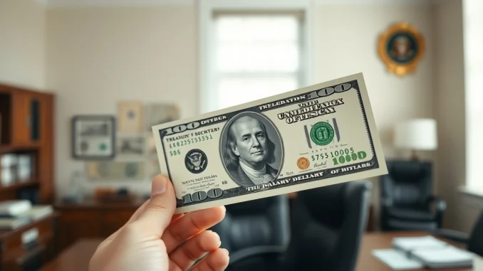 New $100 bill featuring Donald Trump's signature as part of historic currency redesign.