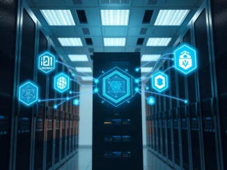 UnifAI and OpenClaw AI-driven DeFi automation connecting to multiple blockchain protocols in a secure server environment.