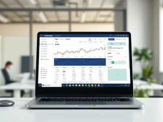 Uniswap price prediction analysis showing UNI token charts on financial analyst's monitor