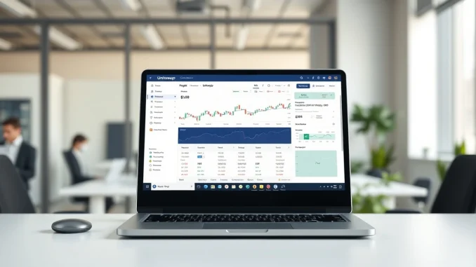 Uniswap price prediction analysis showing UNI token charts on financial analyst's monitor