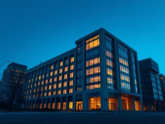 Vancouver City Hall at dusk where officials are blocking the Bitcoin reserve proposal.