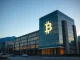 Vancouver City Hall with integrated Bitcoin symbol representing the rejected municipal cryptocurrency reserve proposal