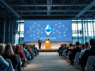 Vitalik Buterin speaking about Ethereum's future beyond financial applications.