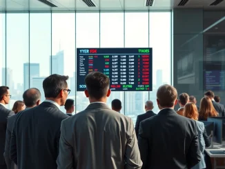 Institutional traders on Wall Street analyzing integrated prediction market data and traditional financial tickers in 2026.