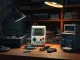 A Game Boy, PlayStation 4, and Apollo computer used for unconventional Bitcoin mining on a workbench.