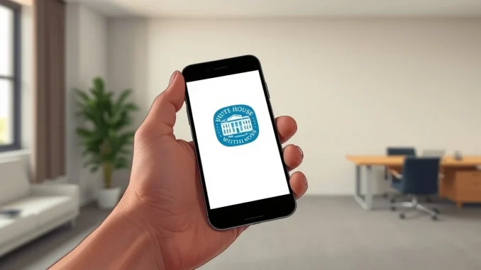 White House app privacy concerns shown on a smartphone screen with location tracking warnings.