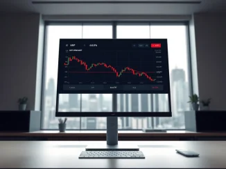 Analysis of XRP funding rates and price chart on a trading dashboard.