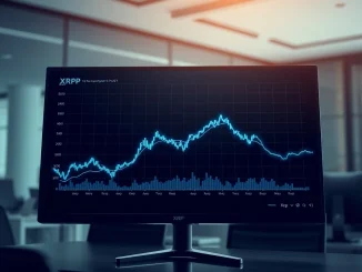 Analyst examining XRP price chart showing symmetrical triangle pattern similar to 2017 setup.