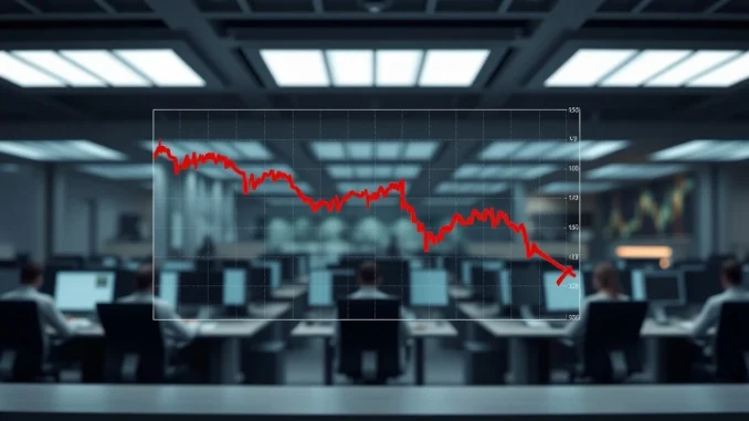 Financial chart showing XRP price volatility and downward trend amid institutional ETF investments
