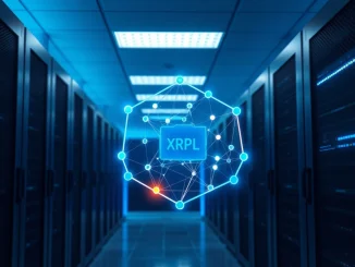 XRPL blockchain derivatives proposal visualization showing interconnected nodes for options trading platform