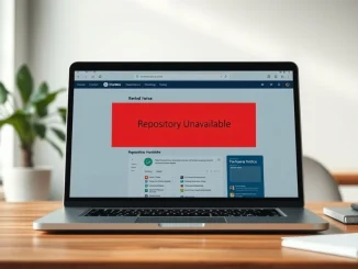 Anthropic GitHub takedown notice shown on a laptop screen after the Claude Code source leak.