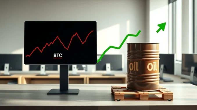 Bitcoin and oil prices react to President Trump's speech on the Iran war.