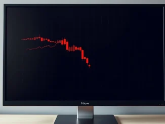 Analysis of Bitcoin price chart showing potential downward movement and key support levels.