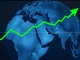 Financial chart showing Bitcoin and stock market surge on news of potential US and Iran conflict resolution.