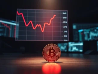 Analysis of Bitcoin supply in profit reaching bear market levels on a financial data chart.