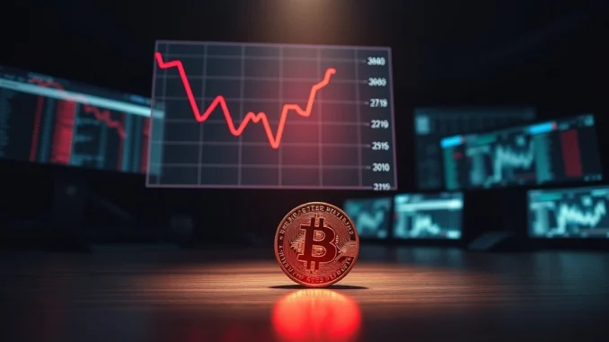 Analysis of Bitcoin supply in profit reaching bear market levels on a financial data chart.