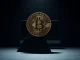 A Bitcoin coin casts a shadow over a falling price chart, symbolizing major losses for large holders.