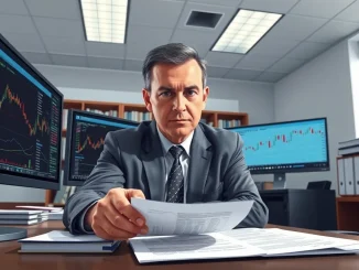 CFTC investigator reviewing oil futures trading data related to Iran policy announcements.