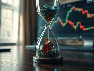 Visual metaphor for the crypto token problem where supply overwhelms value creation.