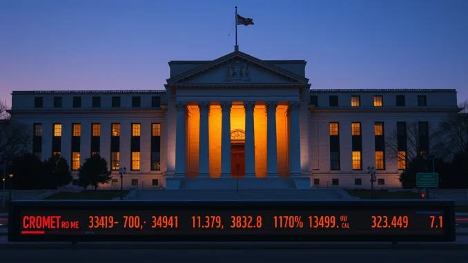 Federal Reserve building in Washington D.C. representing monetary policy decisions on rate cuts.