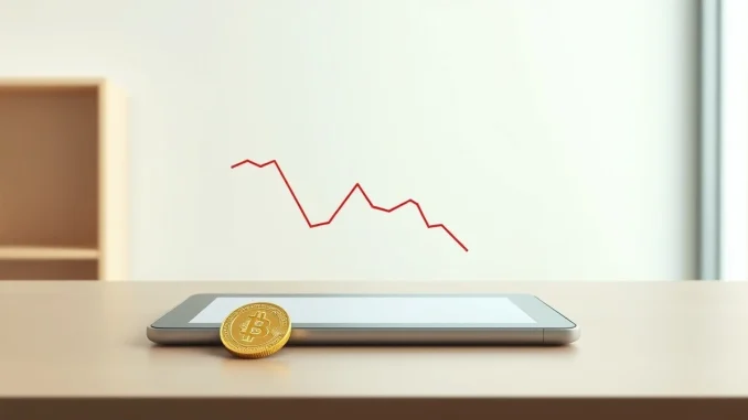 Genius Group Bitcoin treasury liquidation decision shown on a tablet with a physical coin.