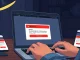 Gmail dot alias trick used in Robinhood phishing scam showing fake login email on laptop screen