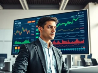 Institutional trader analyzing cryptocurrency market data during 2026 bull market.