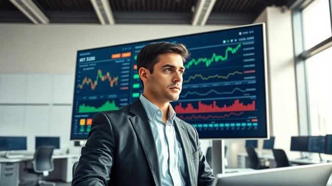 Institutional trader analyzing cryptocurrency market data during 2026 bull market.