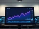 Jupiter JUP token price prediction analysis shown on a financial data dashboard.