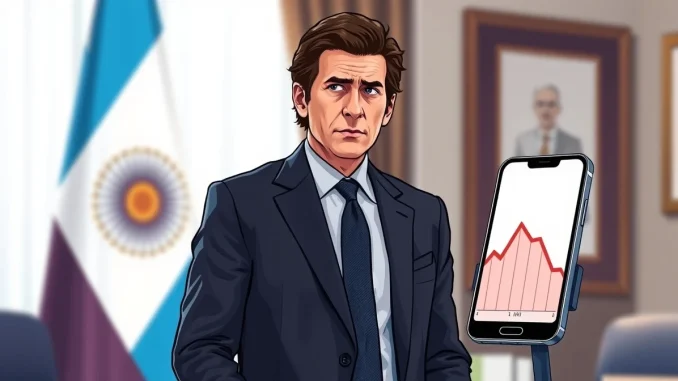 Argentine President Javier Milei amid the Libra token investigation scandal.