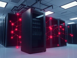 Illustration of a cyberattack on a server system representing the Mercor and LiteLLM security breach.