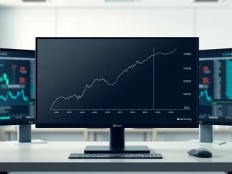 Morgan Stanley Bitcoin ETF launch on a professional financial trading desk monitor.