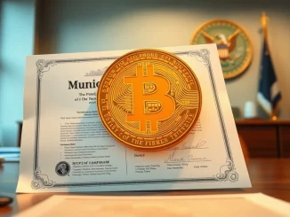 New Hampshire's Bitcoin-backed municipal bond document with Moody's Ba2 rating highlighted.