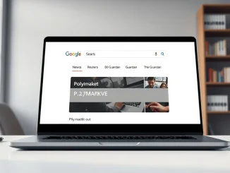 Polymarket prediction result shown on a Google News search page before removal.