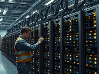 Bitcoin miner Riot Platforms faces profitability pressures in industrial mining facility.