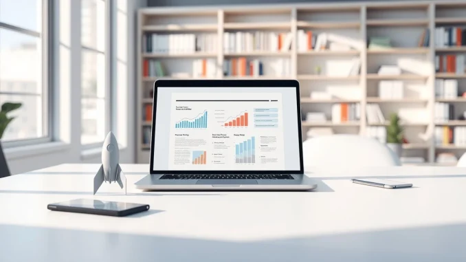 AI startup Rocket generates McKinsey-style product strategy reports on a laptop.