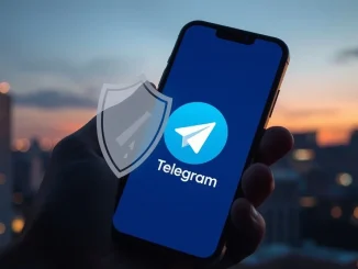 Smartphone showing Telegram app icon symbolizing digital resistance to Iran's messaging ban.