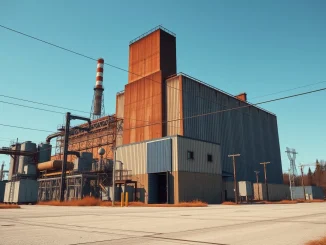 A dormant aluminum smelter facility being repurposed for Bitcoin mining and data center operations.