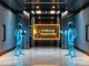 Anchorage agentic banking platform for AI agents in a futuristic bank vault with digital interfaces and blockchain symbols.