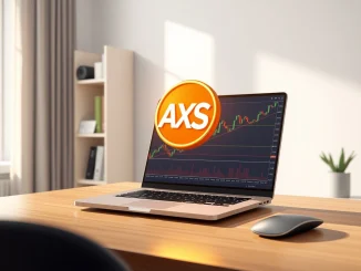 Technical analysis chart and AXS token representing the Axie Infinity price prediction for 2026-2030.