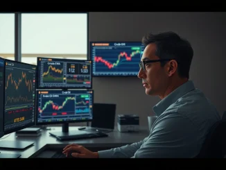 Trader monitoring Binance commodity TradFi futures with Orderbook EWMA pricing model during off-hours